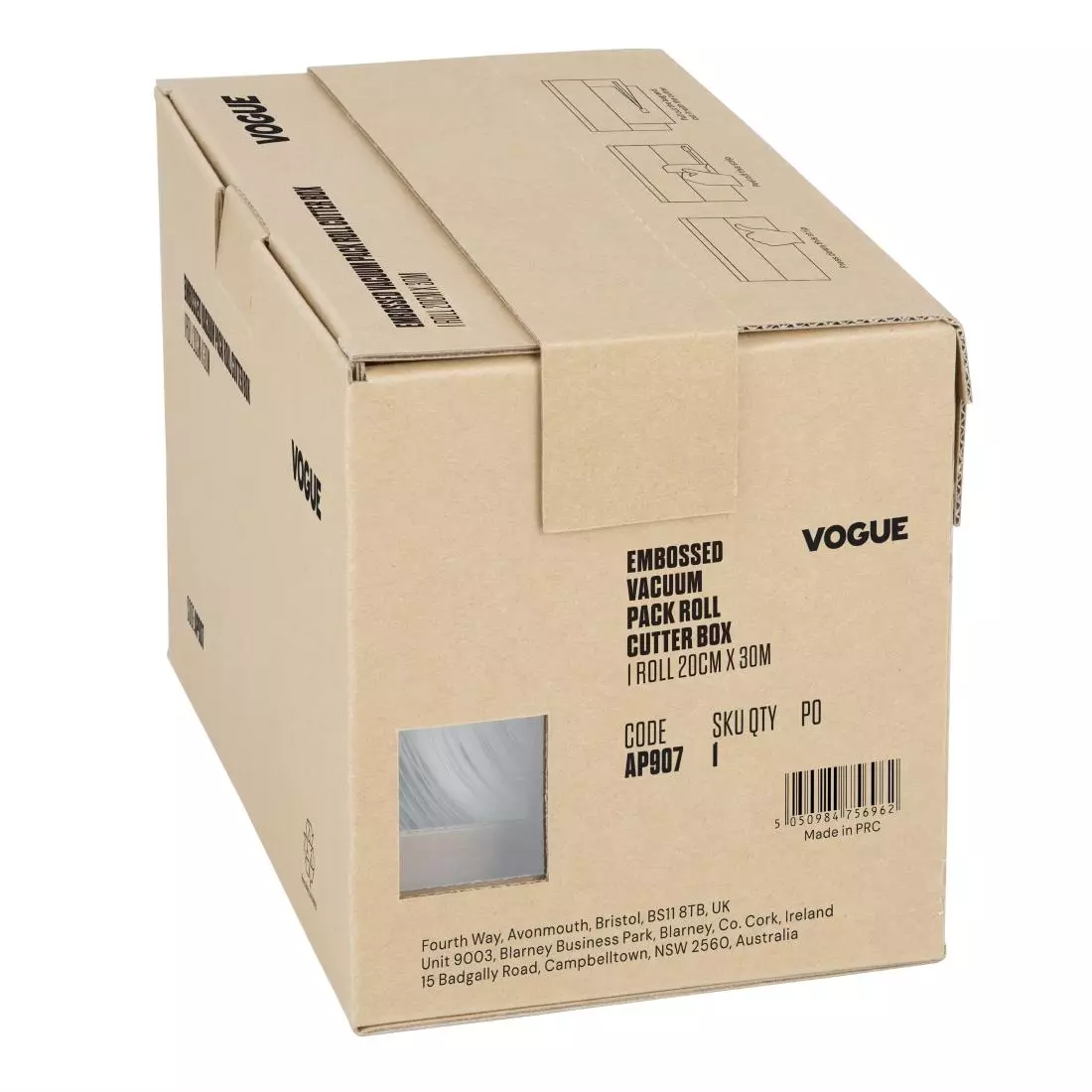 Een Vogue vacuümverpakkingsrol met snijbox (reliëf) 200 mm breed koop je bij ShopXPress