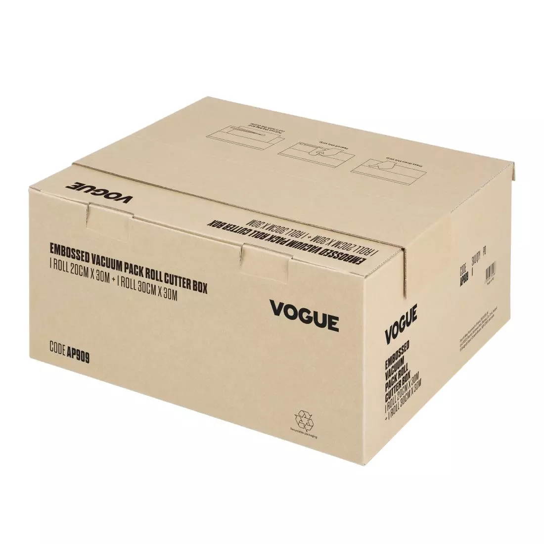 Een Vogue vacuümverpakkingsrol met snijdoos (reliëf) 200 mm en 300 mm dubbelverpakking koop je bij ShopXPress