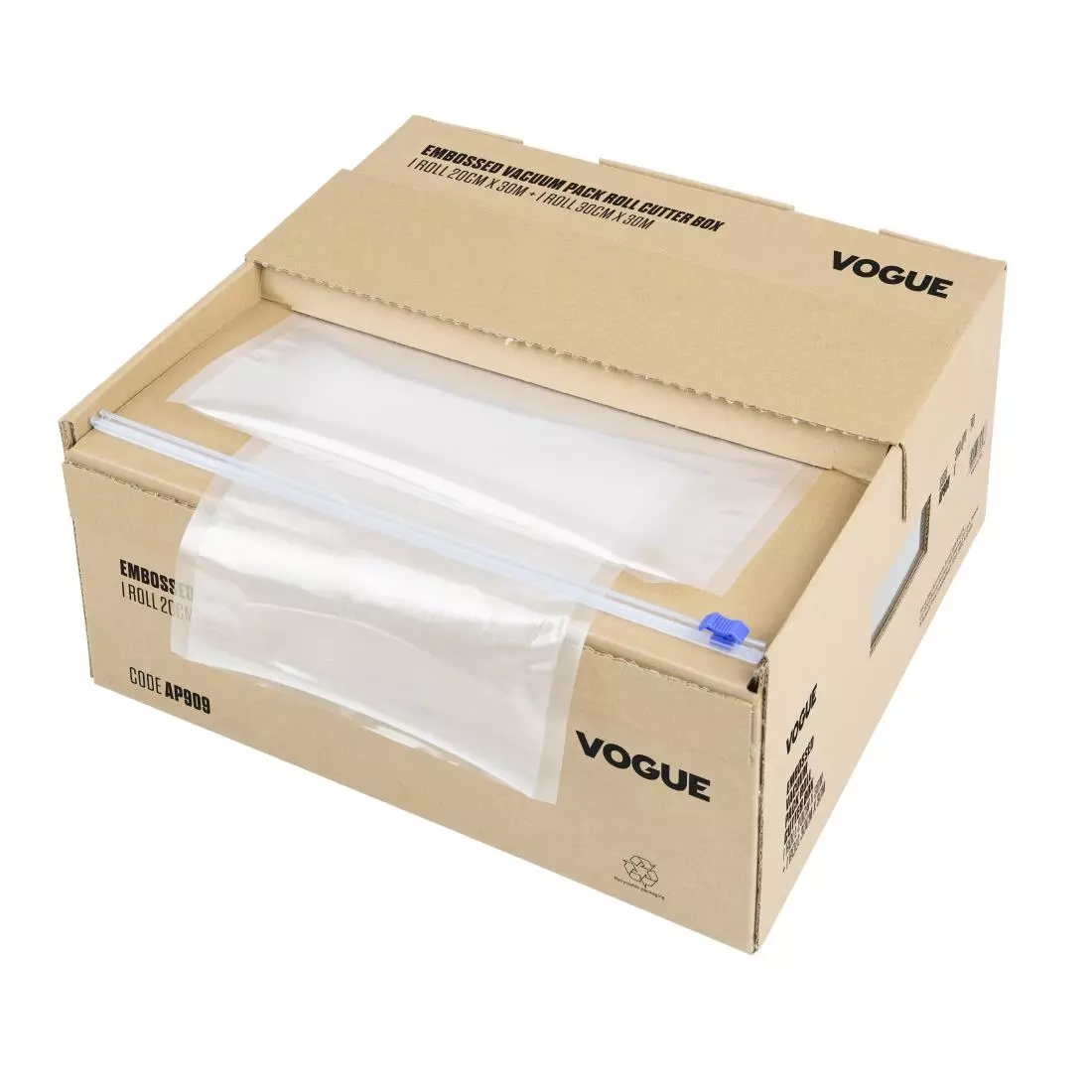 Een Vogue vacuümverpakkingsrol met snijdoos (reliëf) 200 mm en 300 mm dubbelverpakking koop je bij ShopXPress