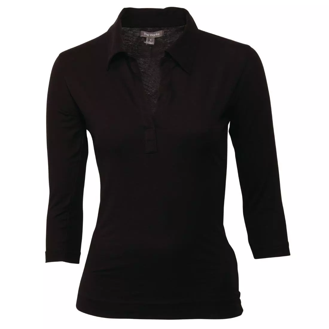 Een Uniform Works dames T-shirt met V-hals zwart XS koop je bij ShopXPress