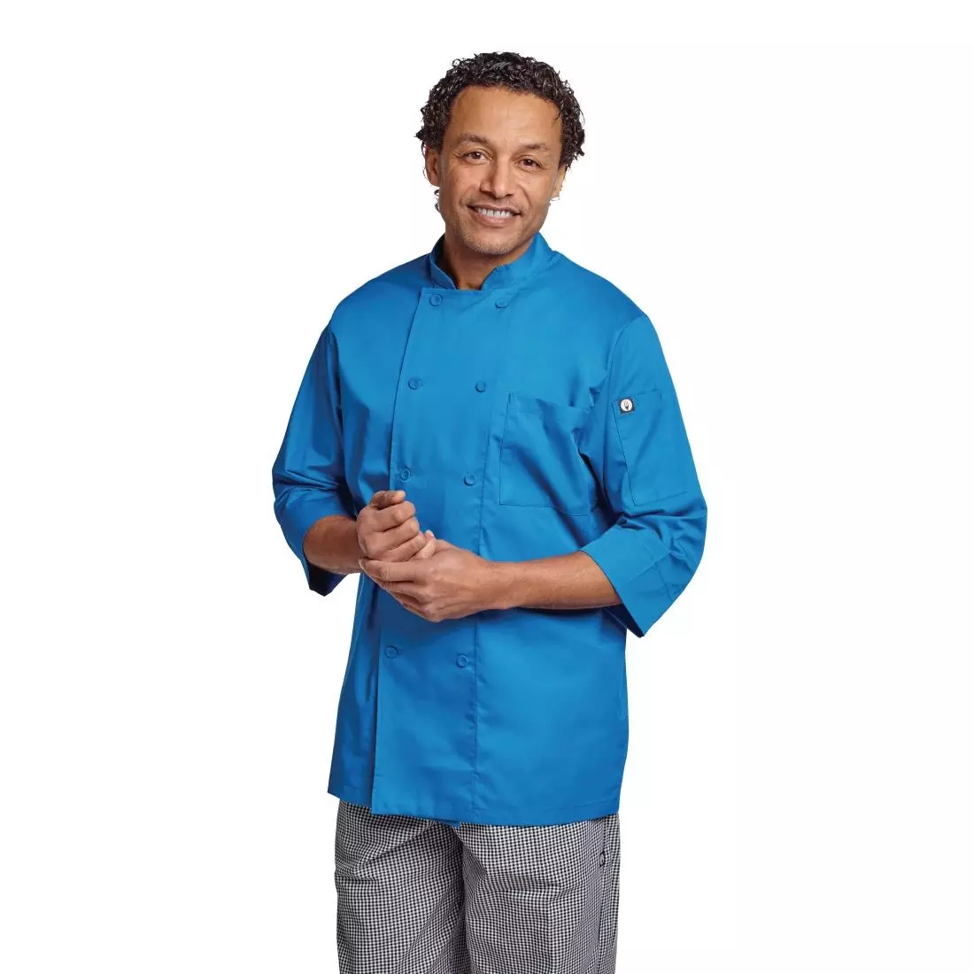 Een Chef Works unisex koksbuis blauw L koop je bij ShopXPress