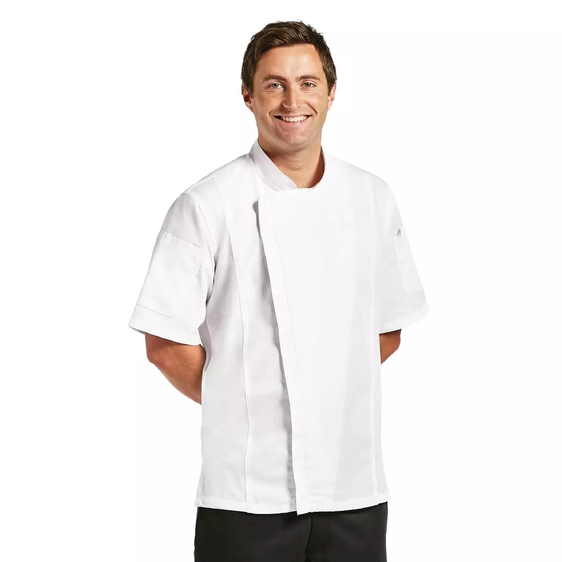 Een Chef Works Springfield unisex koksbuis met rits wit S koop je bij ShopXPress