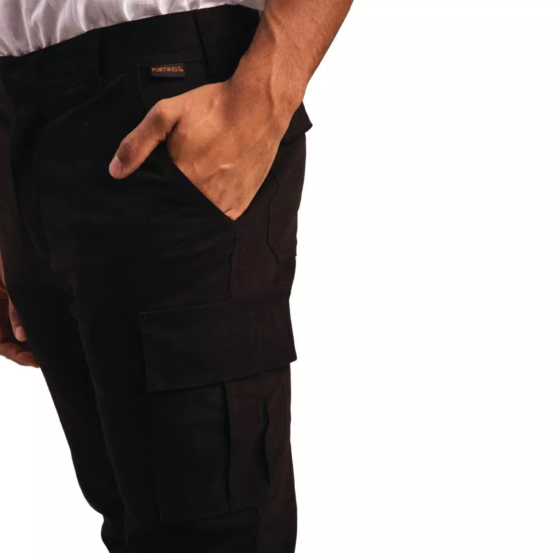 Een Slim fit stretch cargo broek zwart 34 koop je bij ShopXPress