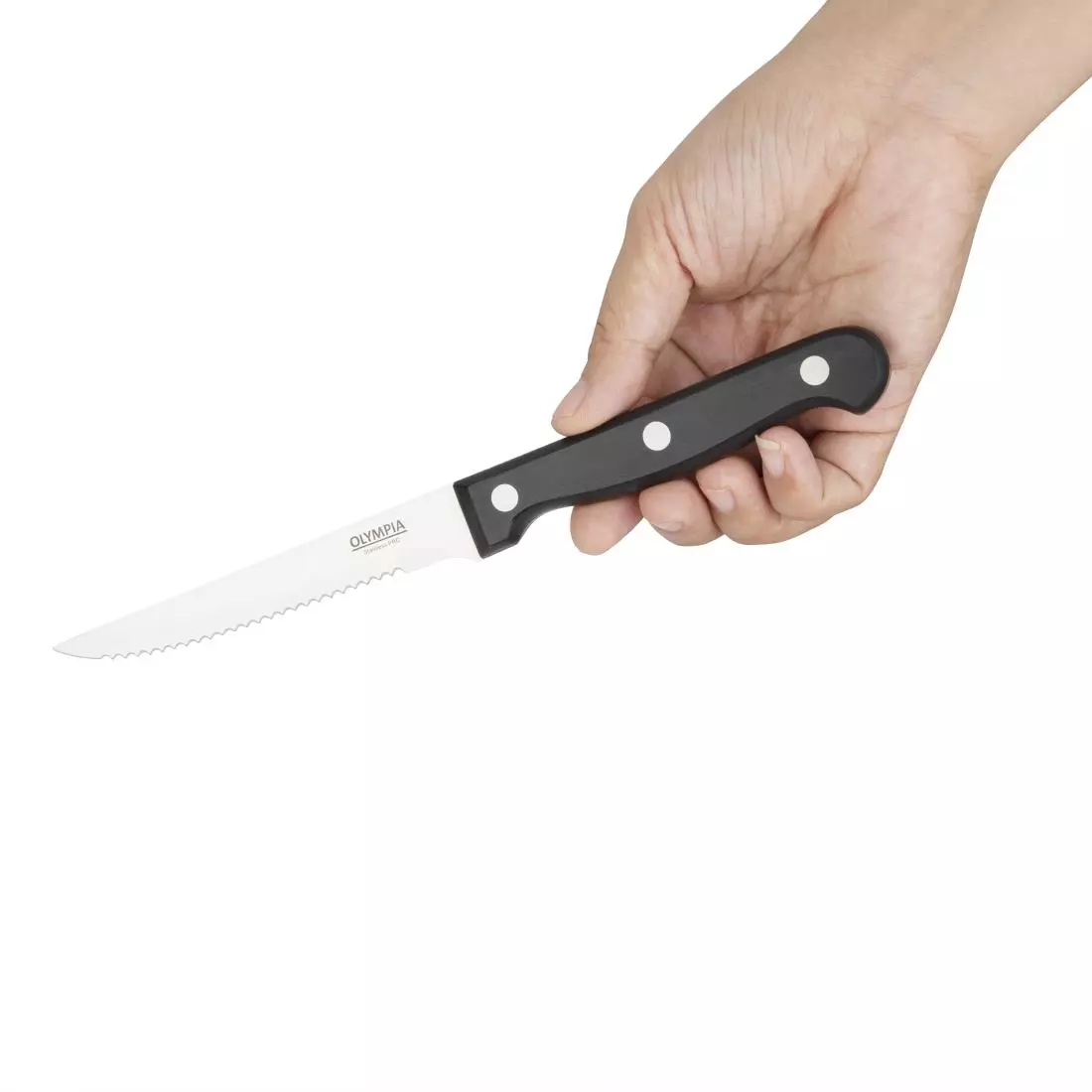 Een Olympia steakmessen zwart heft 21,5cm (12 stuks) koop je bij ShopXPress