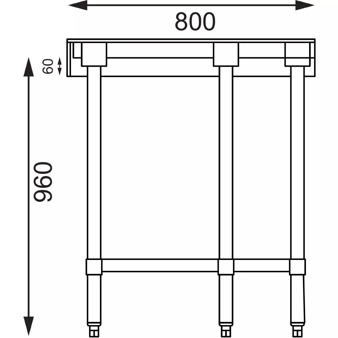 Een Vogue RVS werktafel hoekelement 60cm koop je bij ShopXPress