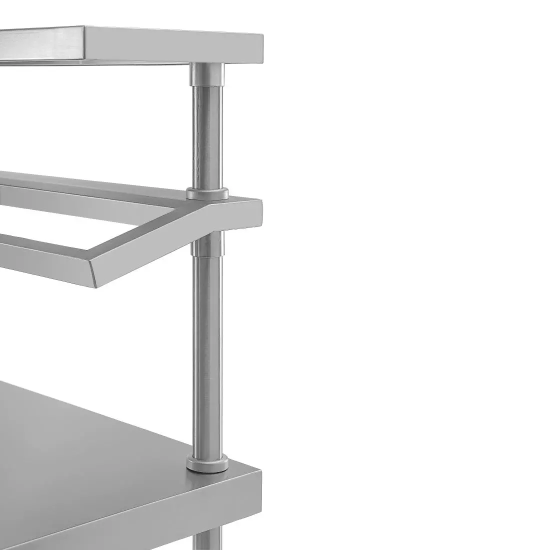 Een Vogue RVS werktafel met wandplanken koop je bij ShopXPress