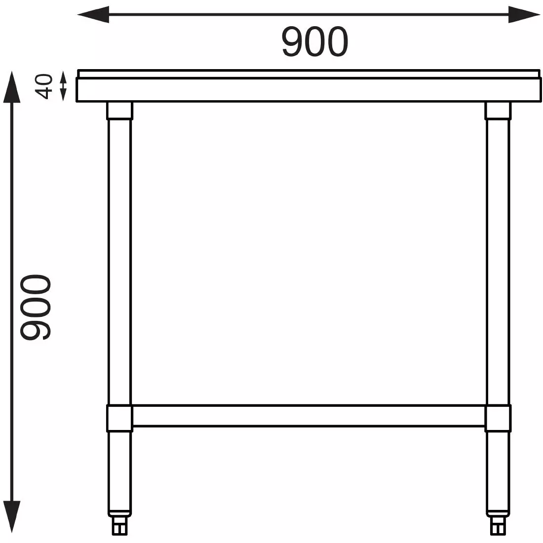 Een Vogue RVS snijtafel met HDPE snijplank 90cm koop je bij ShopXPress