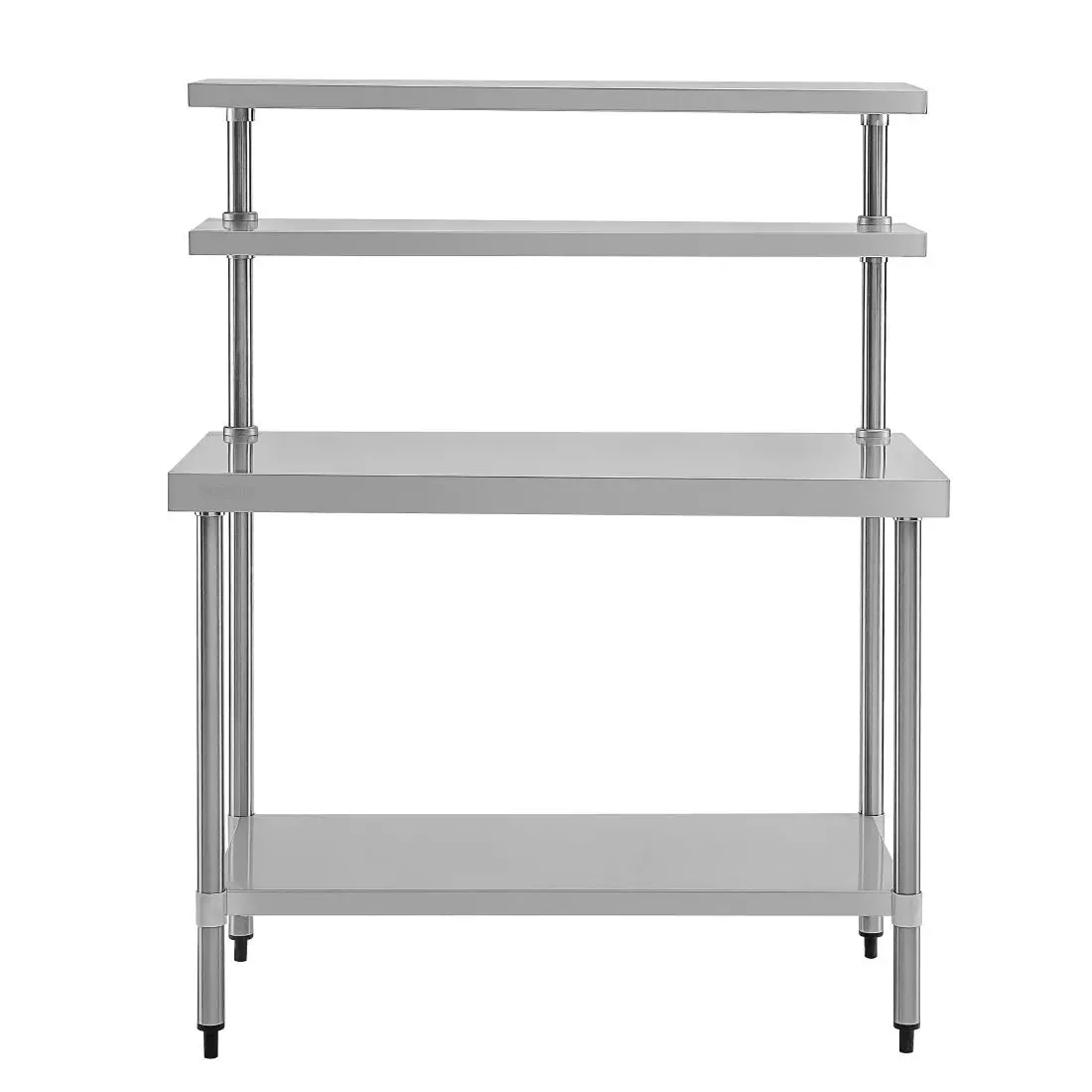 Een Vogue RVS werktafel met wandplanken 120cm koop je bij ShopXPress