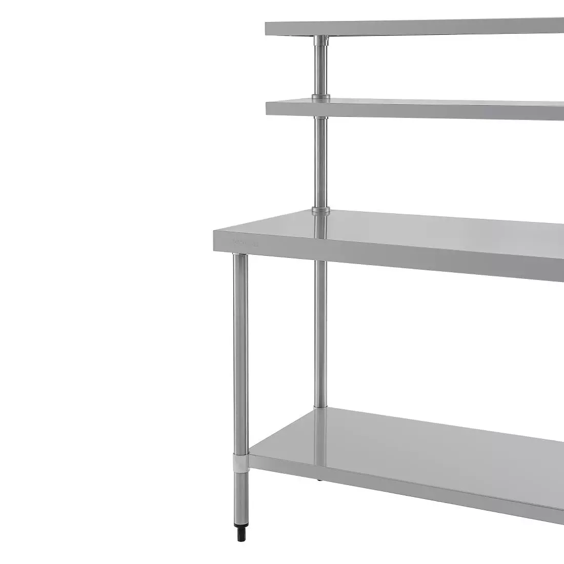 Een Vogue RVS werktafel met wandplanken 120cm koop je bij ShopXPress