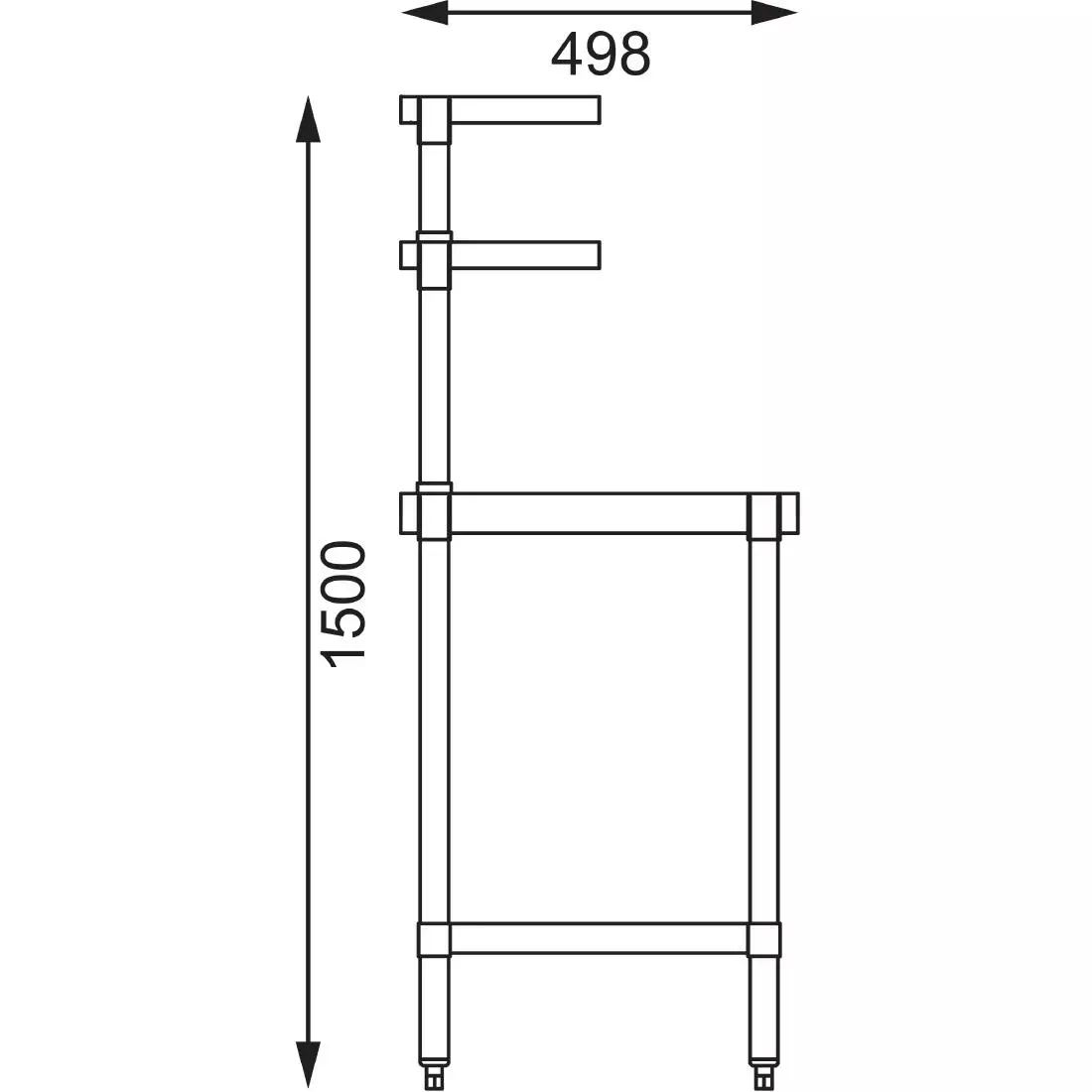 Een Vogue RVS werktafel met wandplanken 180cm koop je bij ShopXPress