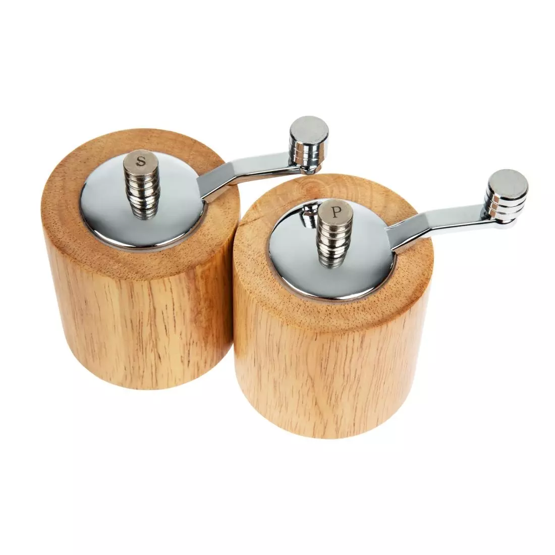 Een Olympia peper- en zoutmolen set licht hout 8,5cm koop je bij ShopXPress