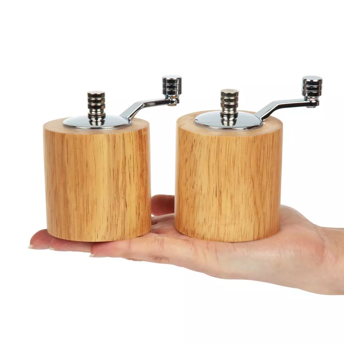 Een Olympia peper- en zoutmolen set licht hout 8,5cm koop je bij ShopXPress