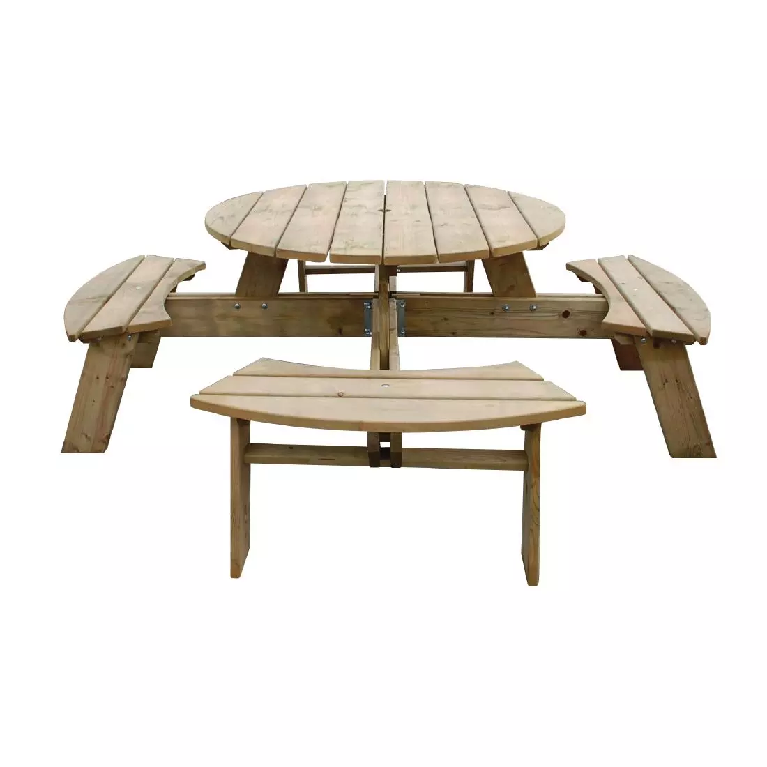 Een Rowlinson ronde houten picknicktafel 200(Ø)cm koop je bij ShopXPress
