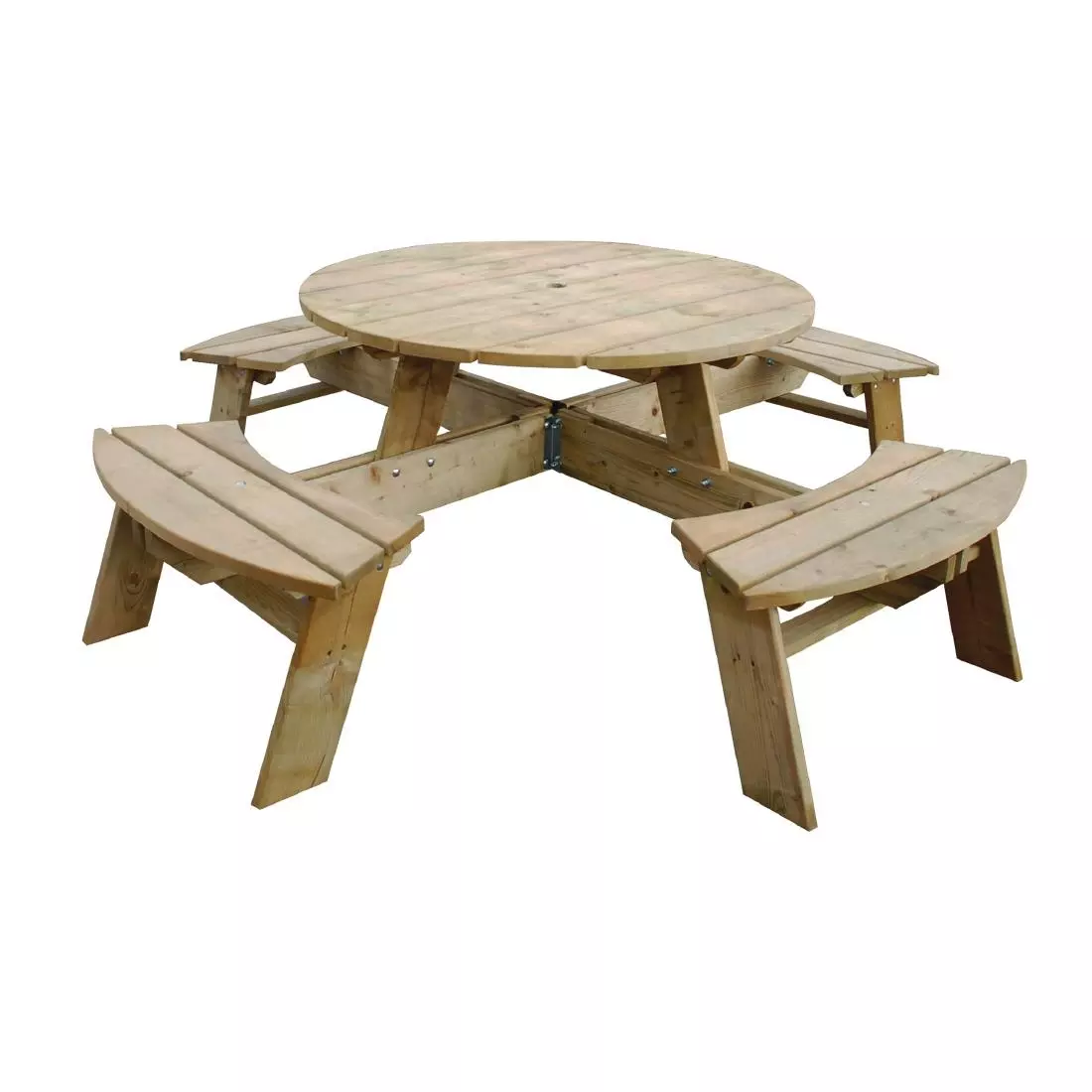 Een Rowlinson ronde houten picknicktafel 200(Ø)cm koop je bij ShopXPress