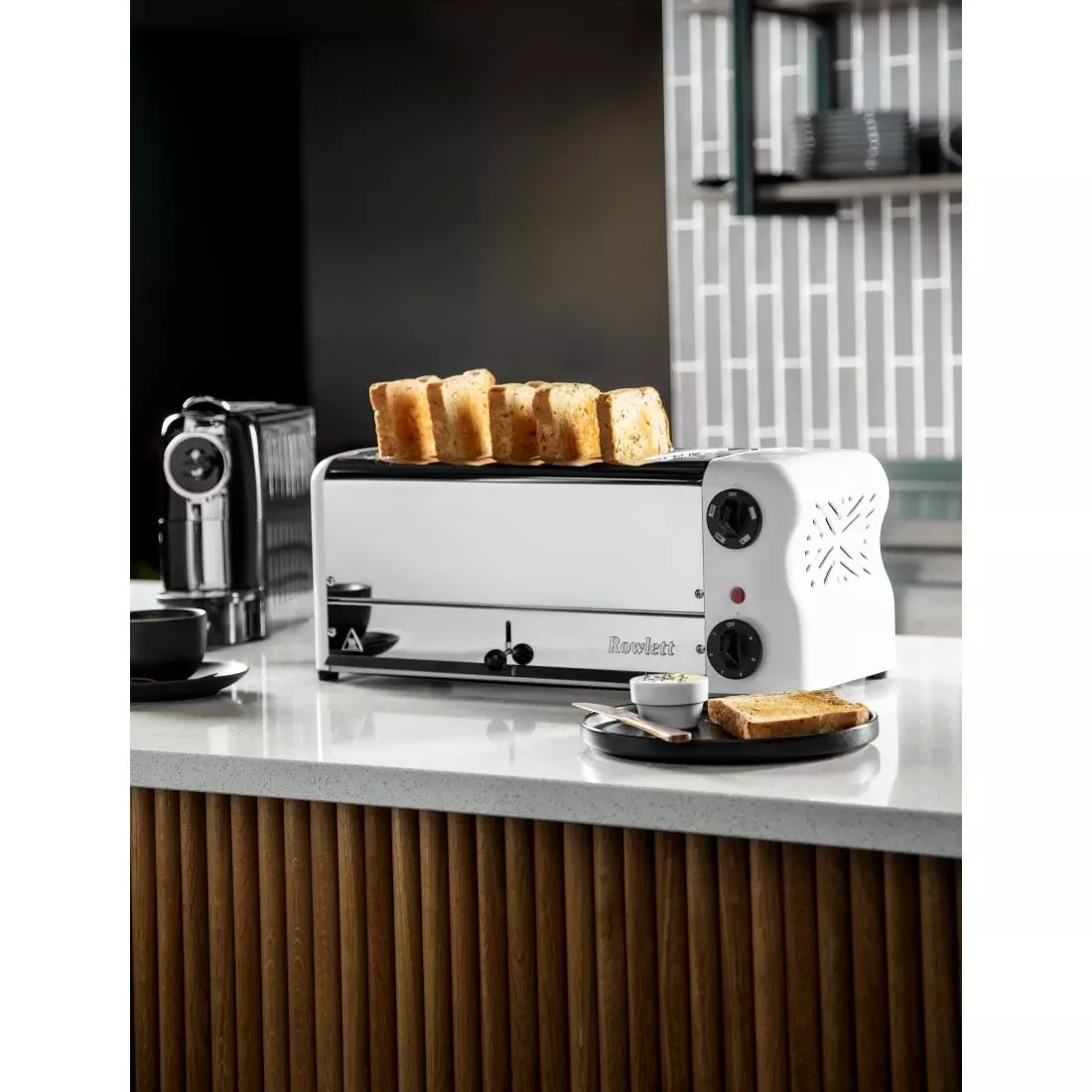 Een Rowlett Esprit broodrooster 6 sleuven wit - 2 reserve-elementen en 2 tostihouders koop je bij ShopXPress