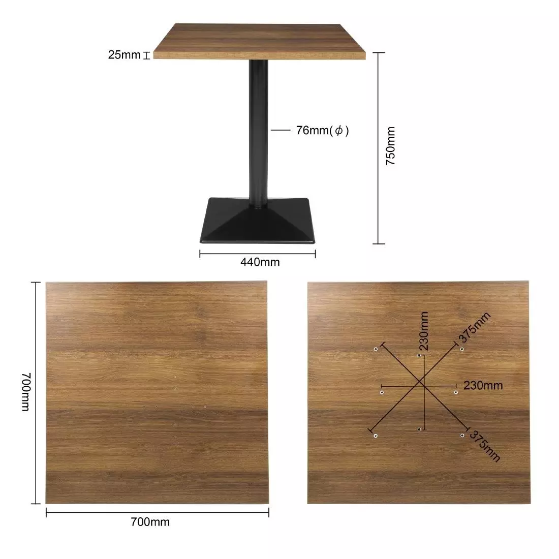 Een Bolero Complete Vierkante Tafel 700mm koop je bij ShopXPress