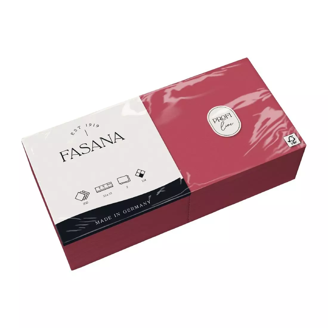 Een Fasana professionele tissueservetten bordeaux 33x33cm (1500 stuks) koop je bij ShopXPress