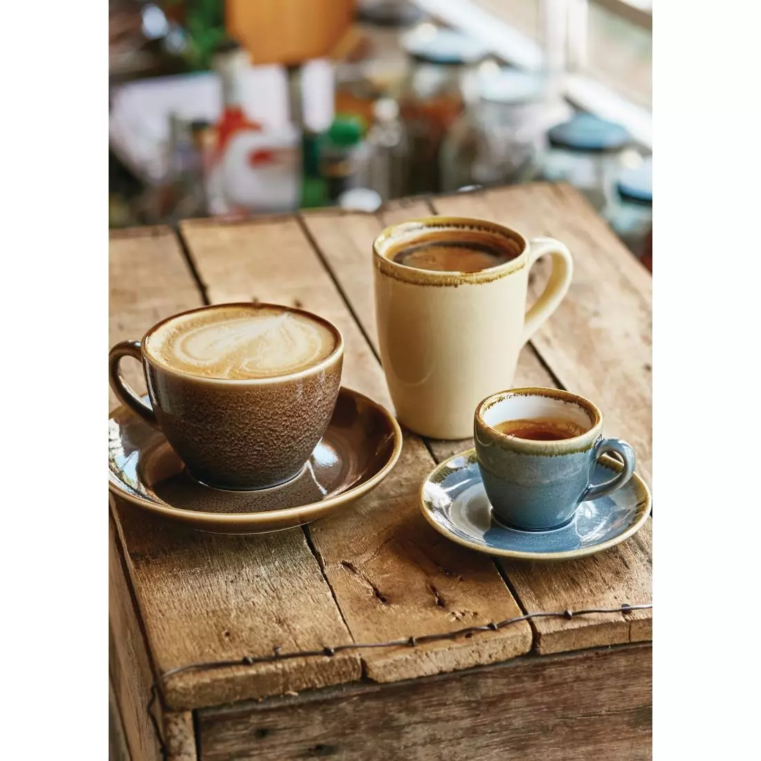 Een Olympia Kiln cappuccinoschotels blauw 14cm (6 stuks) koop je bij ShopXPress