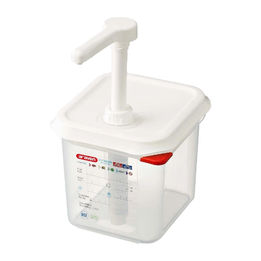 Een Araven sausdispenser GN 1/6 transparant 2,6L koop je bij ShopXPress