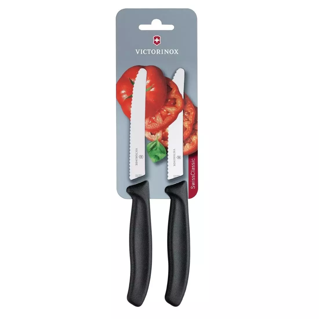 Een Victorinox Gekarteld Tomaat/Utility Mes 11cm Zwart (Pak van 2) koop je bij ShopXPress