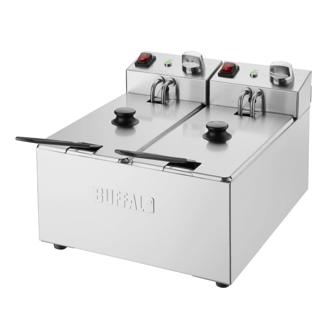 Een Buffalo dubbele friteuse 2x3L 2000W koop je bij ShopXPress