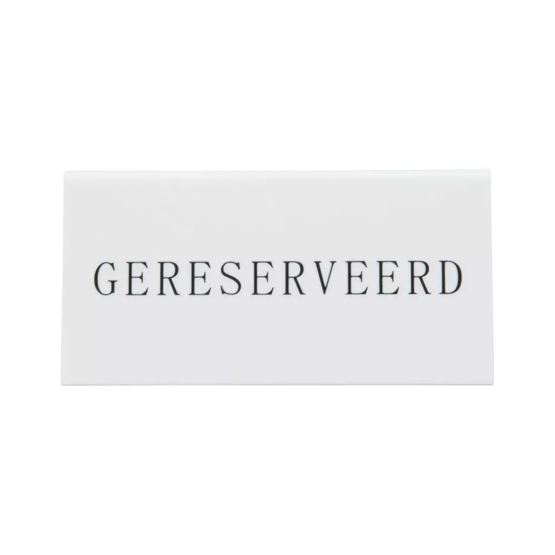 Een Securit Reservering tafelstandaards met Nederlands: 'Gereserveerd' Wit Acryl standaarden met zwart lettertype (box 5) koop je bij ShopXPress