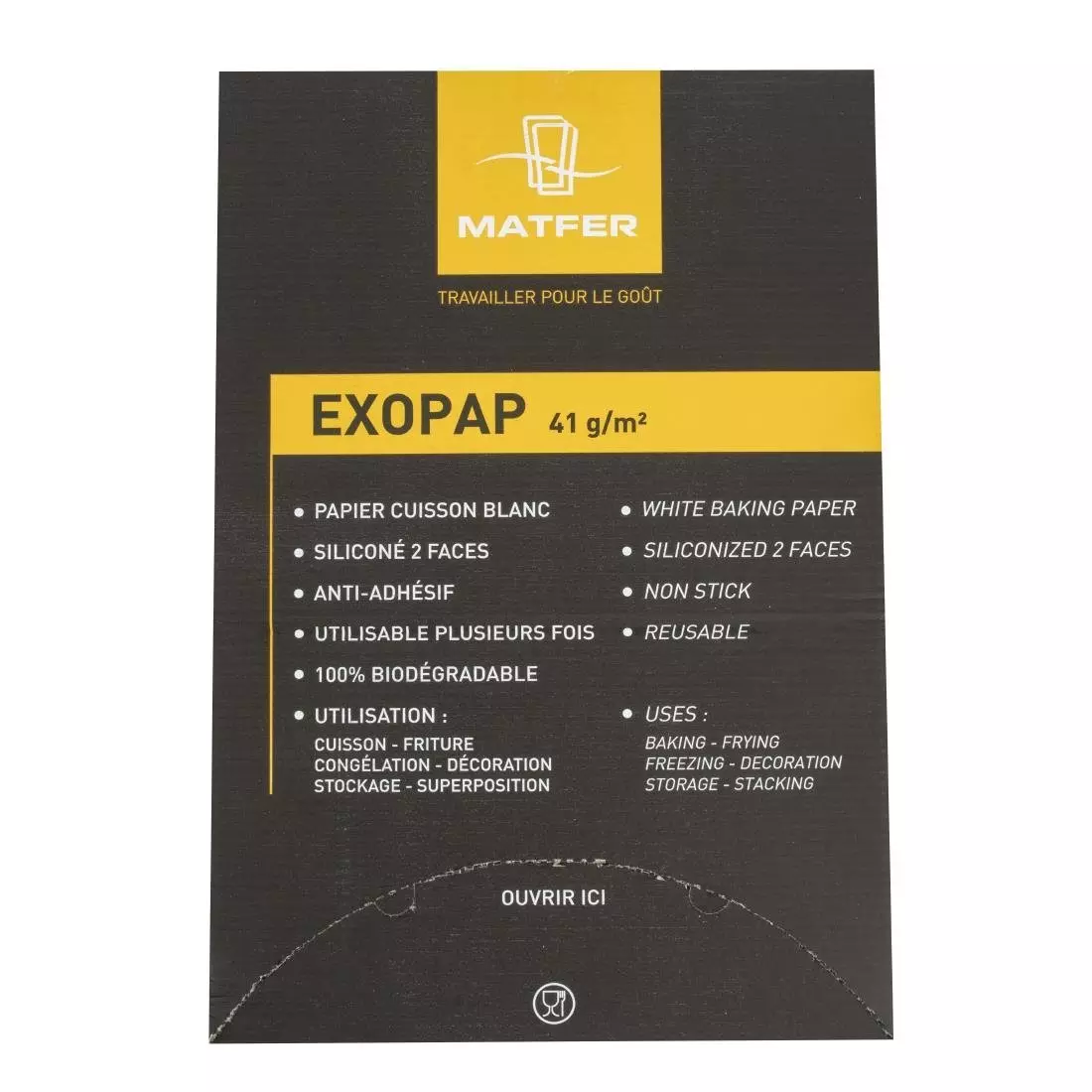 Een Matfer Bourgeat Exopap bakpapier 600 x 400 mm (500 stuks) koop je bij ShopXPress