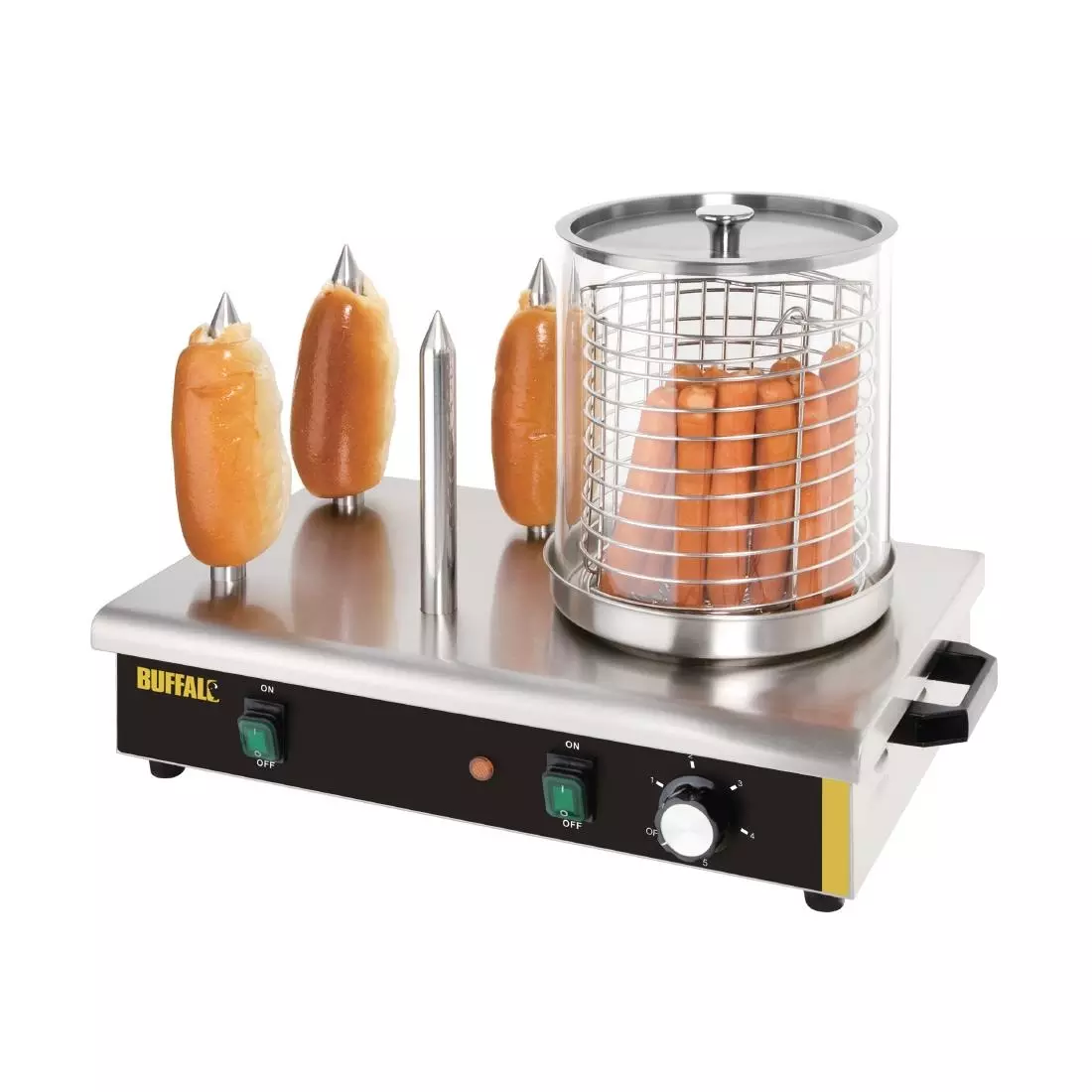 Een Buffalo hotdogwarmer met 4 warmhoudpennen koop je bij ShopXPress