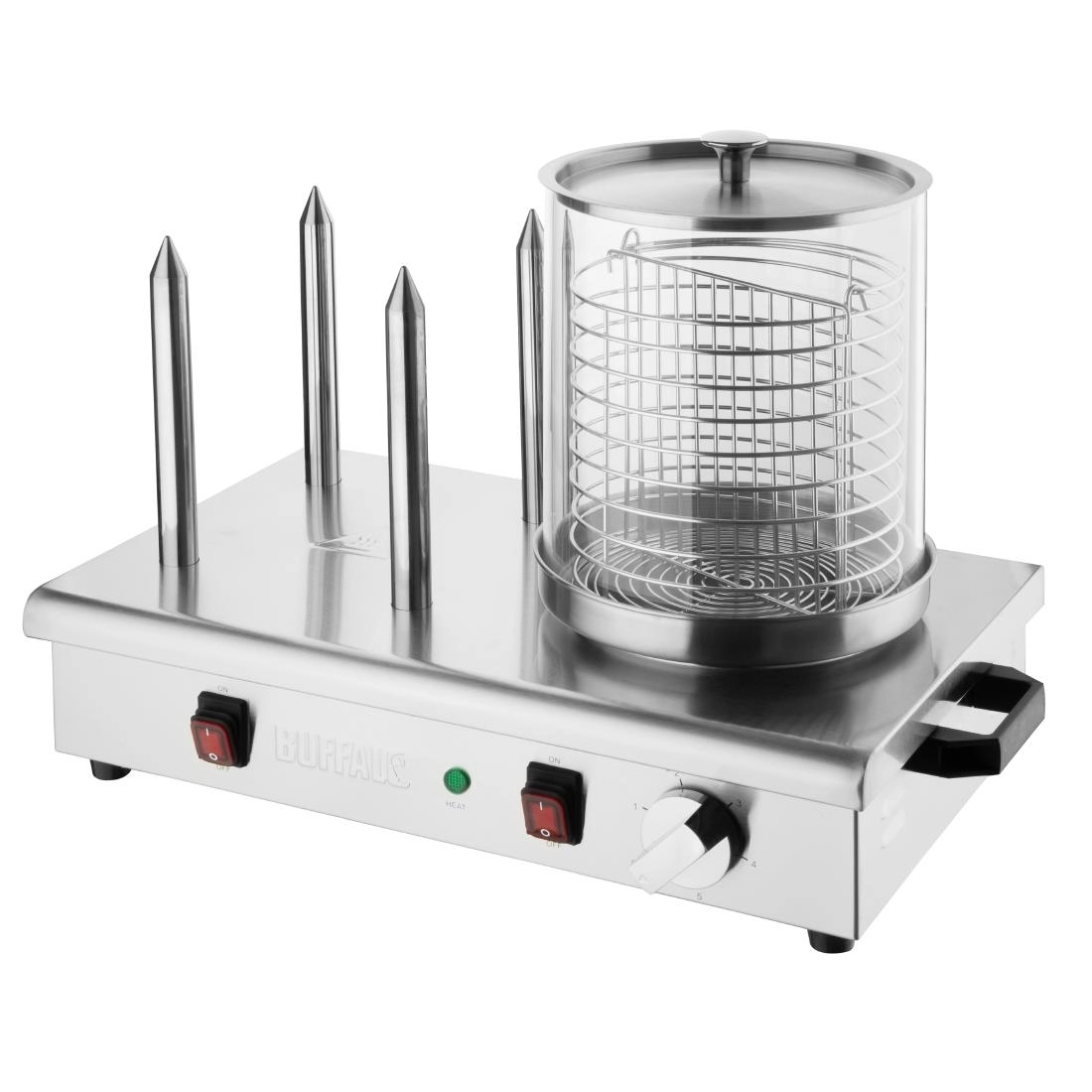 Een Buffalo hotdogwarmer met 4 warmhoudpennen koop je bij ShopXPress