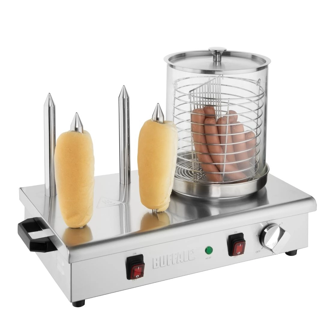 Een Buffalo hotdogwarmer met 4 warmhoudpennen koop je bij ShopXPress