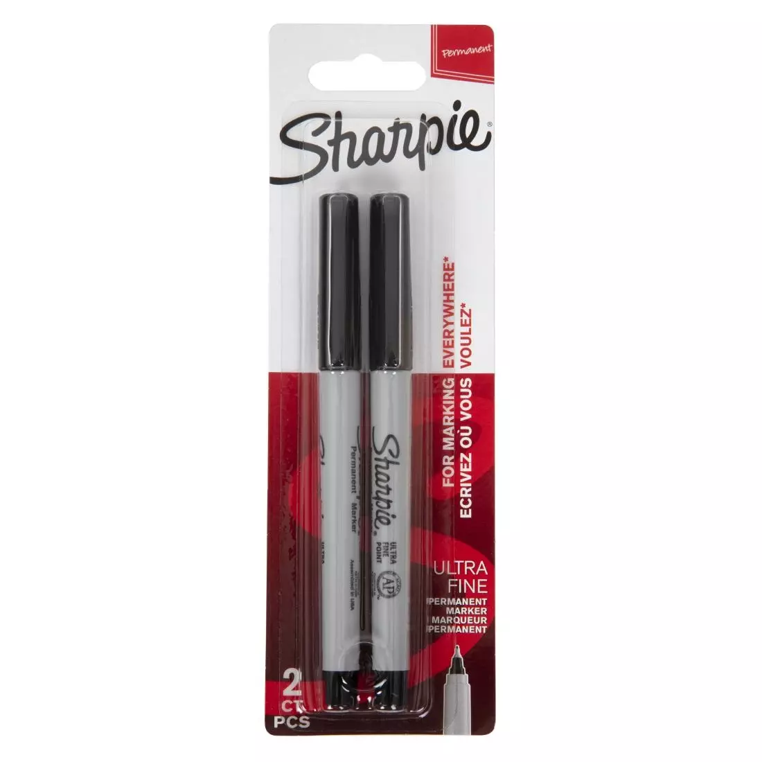 Een Sharpie ultrafijne permanente marker zwart (2 stuks) koop je bij ShopXPress