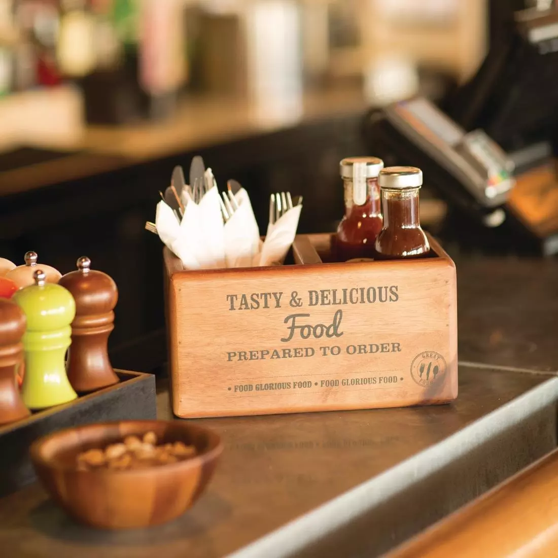 Een T&G Woodware tafelcaddy met krijtbord koop je bij ShopXPress