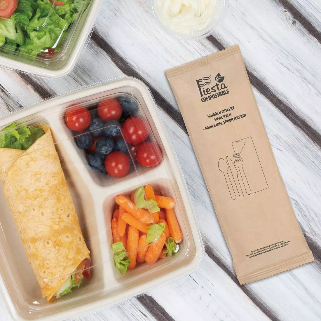 Een Fiesta Compostable houten bestekset (250 stuks) koop je bij ShopXPress