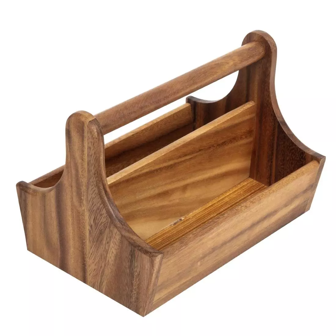 Een T&G Woodware acaciahouten tafelcaddy met handvat koop je bij ShopXPress