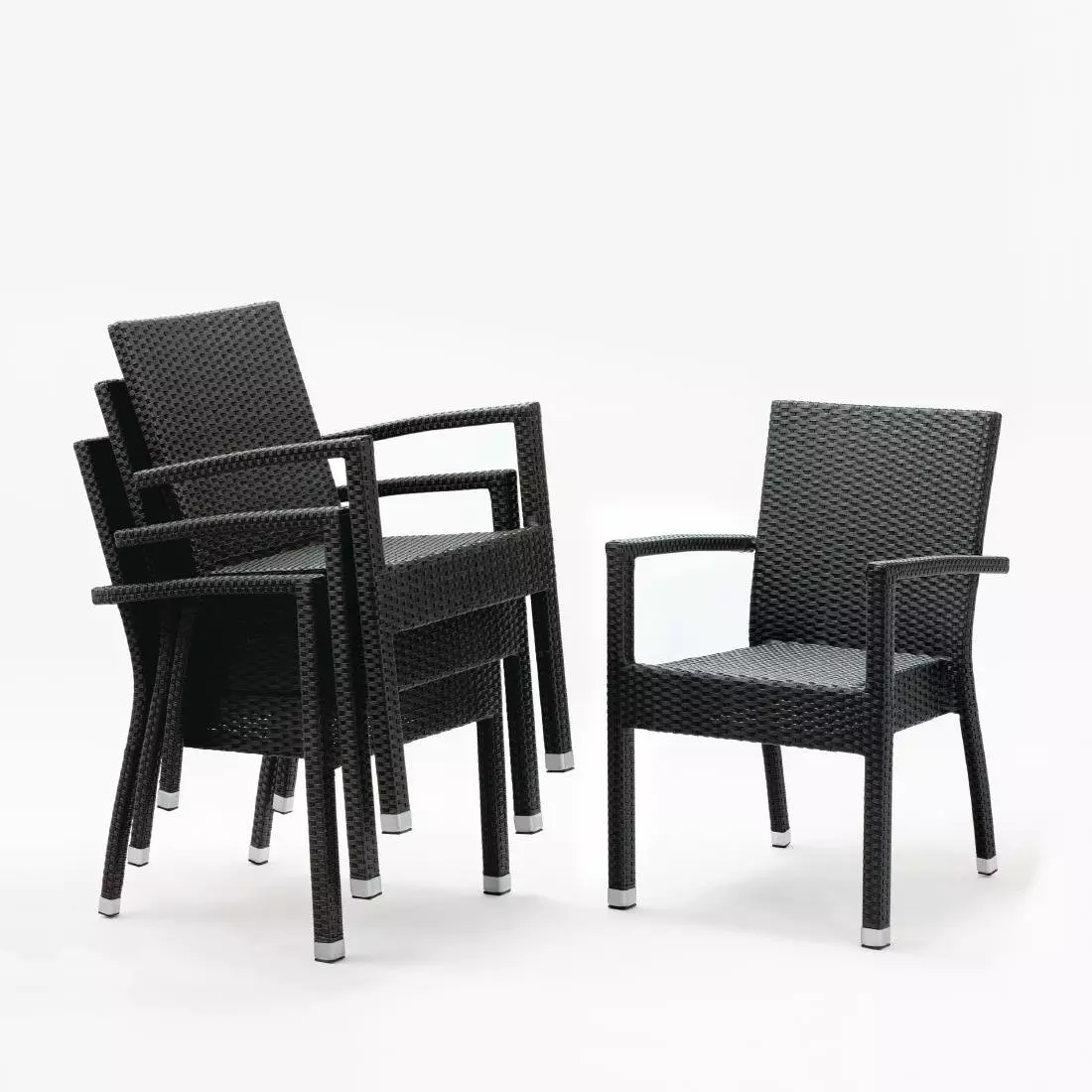 Een Bolero polyrotan stoelen met armleuning antraciet (4 stuks) koop je bij ShopXPress