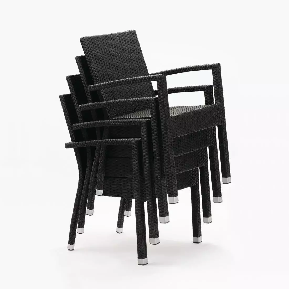 Een Bolero polyrotan stoelen met armleuning antraciet (4 stuks) koop je bij ShopXPress