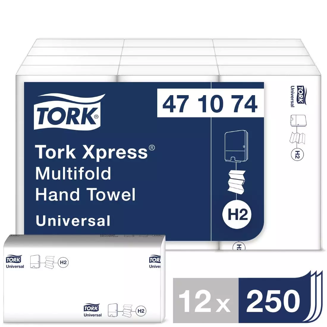 Een Tork Z-gevouwen handdoeken 1-laags wit (12 stuks) koop je bij ShopXPress