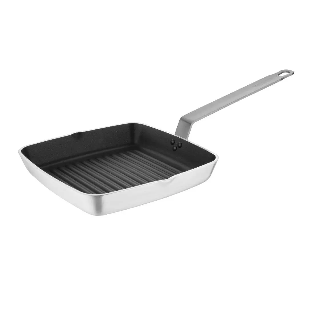 Een Vogue aluminium vierkante anti-aanbak teflon geribbelde grillpan 24cm koop je bij ShopXPress