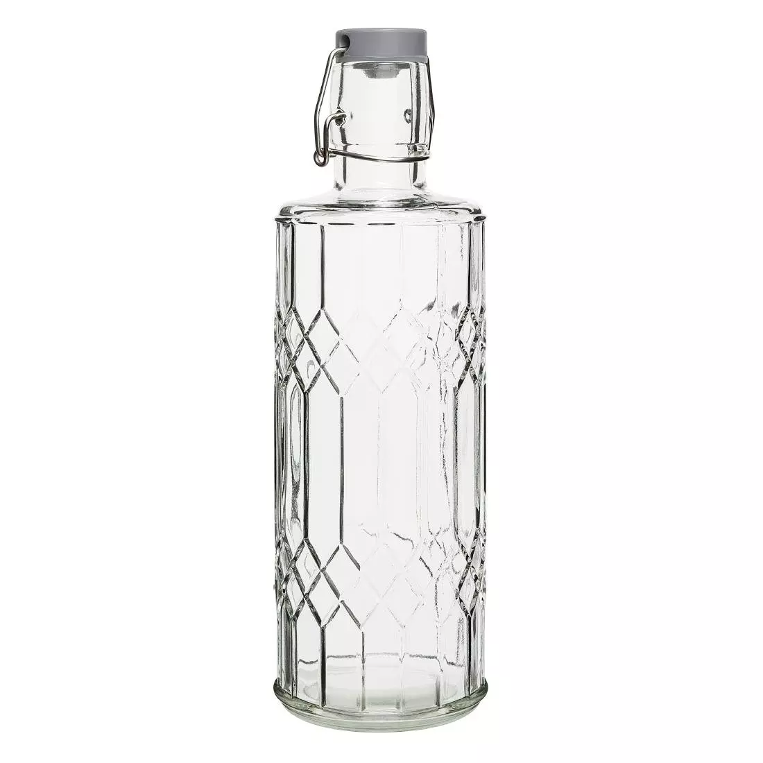 Een Olympia geo glazen waterfles met stop 1 liter (6 stuks) koop je bij ShopXPress