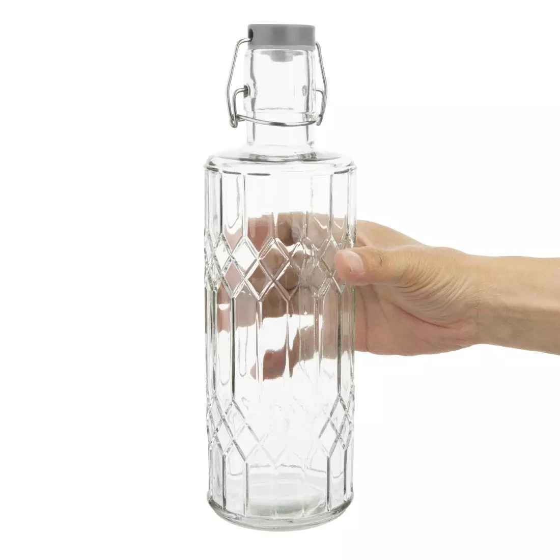 Een Olympia geo glazen waterfles met stop 1 liter (6 stuks) koop je bij ShopXPress