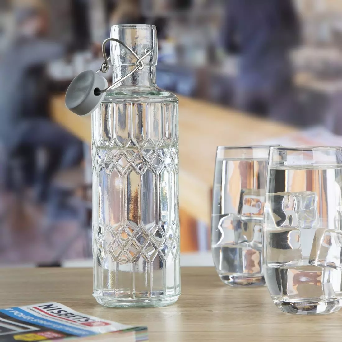 Een Olympia geo glazen waterfles met stop 640 ml (6 stuks) koop je bij ShopXPress