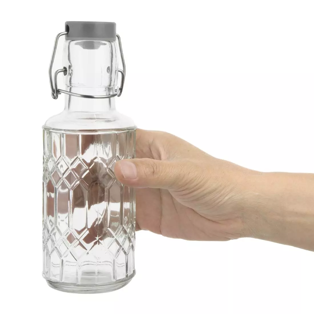 Een Olympia geo glazen waterfles met stop 380 ml (6 stuks) koop je bij ShopXPress