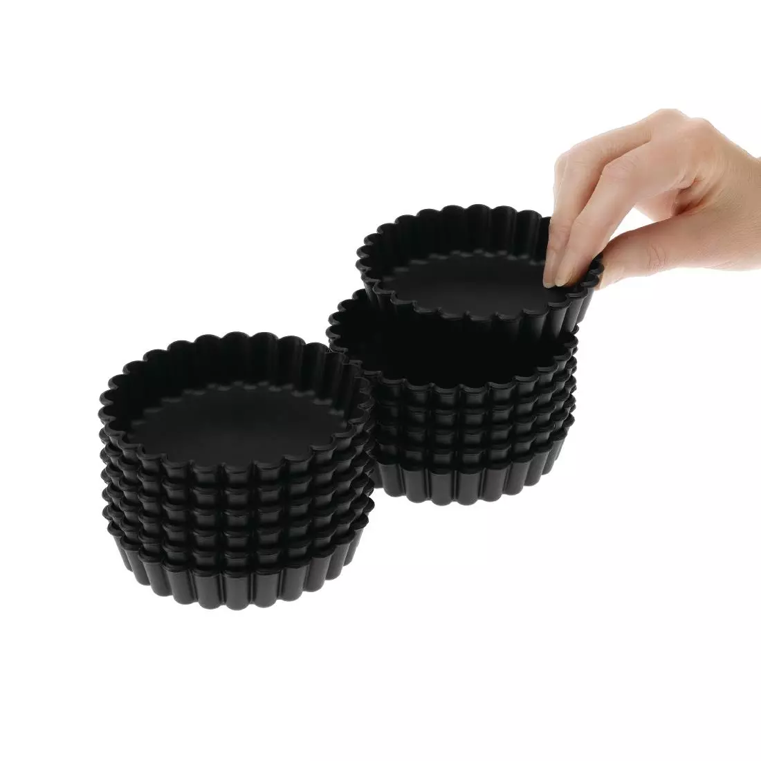 Een Matfer Bourgeat Exoglass geribbelde vormpjes 10cm (12 stuks) koop je bij ShopXPress