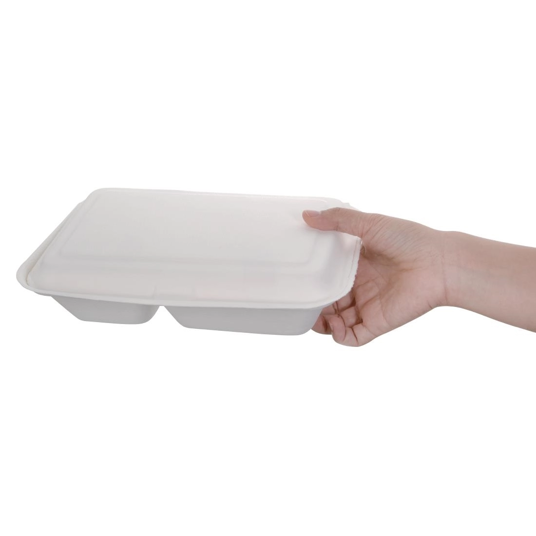 Een Fiesta Compostable composteerbare bagasse voedseldozen 2 compartimenten (200 stuks) koop je bij Supplierz BV