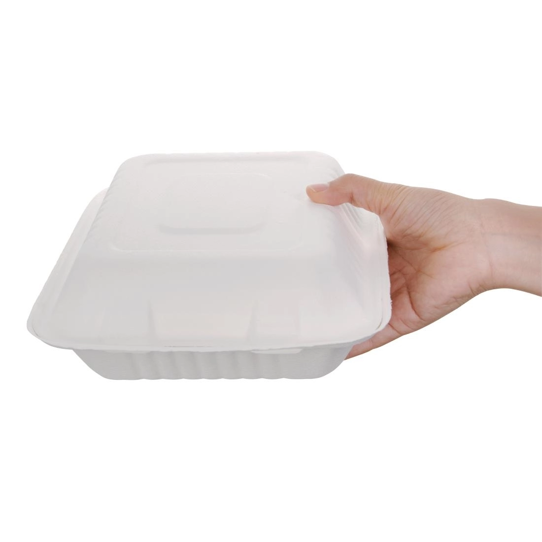 Een Fiesta Compostable composteerbare bagasse voedseldozen 3 compartimenten (200 stuks) koop je bij Supplierz BV