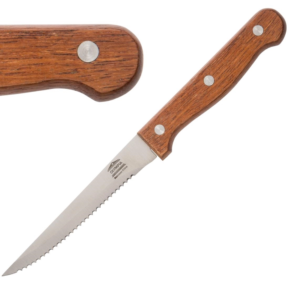 Sie können einen Olympia Steakmesser mit Holzgriff 11,5cm (12 Stück) bei Supplierz BV kaufen