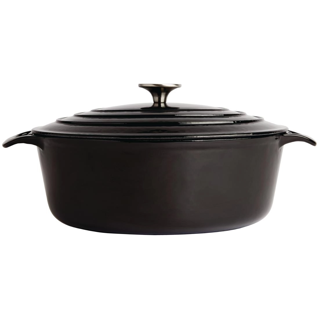 Een Vogue ovale inductie braadpan zwart 6L koop je bij Supplierz BV