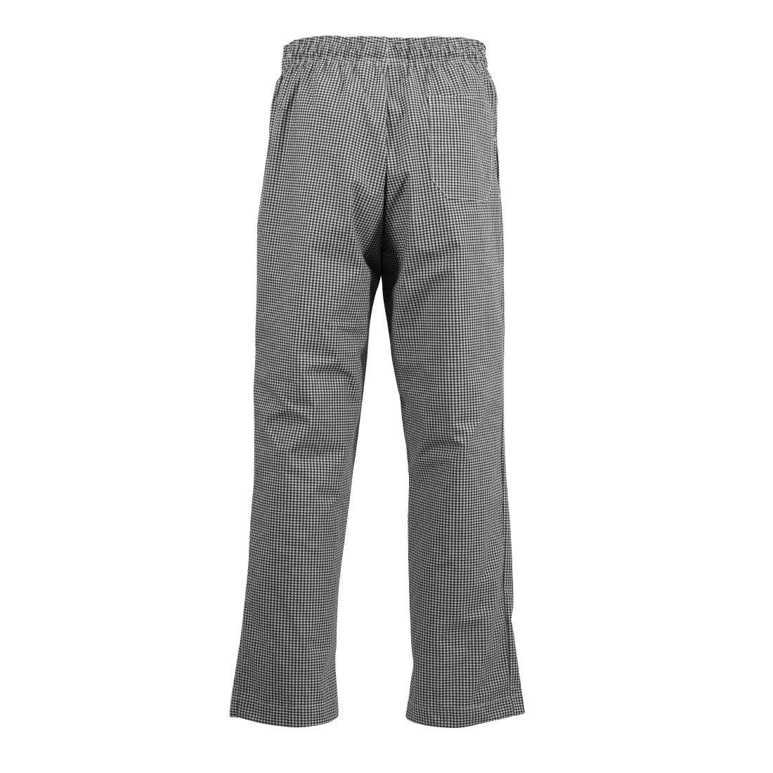 Een Whites Easyfit Teflon unisex koksbroek met kleine ruit zwart-wit XS koop je bij Supplierz BV