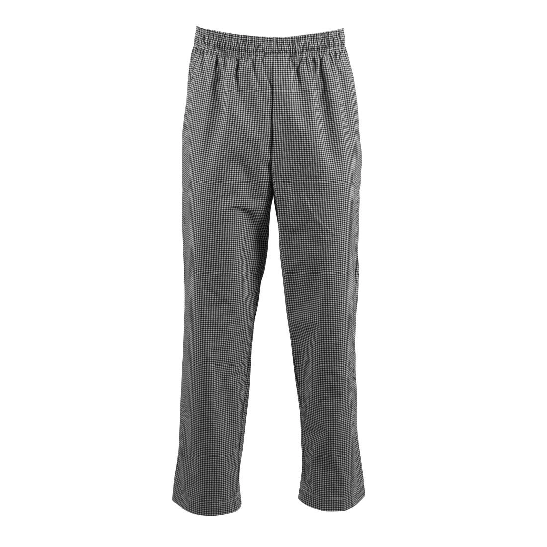 Een Whites Easyfit Teflon unisex koksbroek met kleine ruit zwart-wit XS koop je bij Supplierz BV