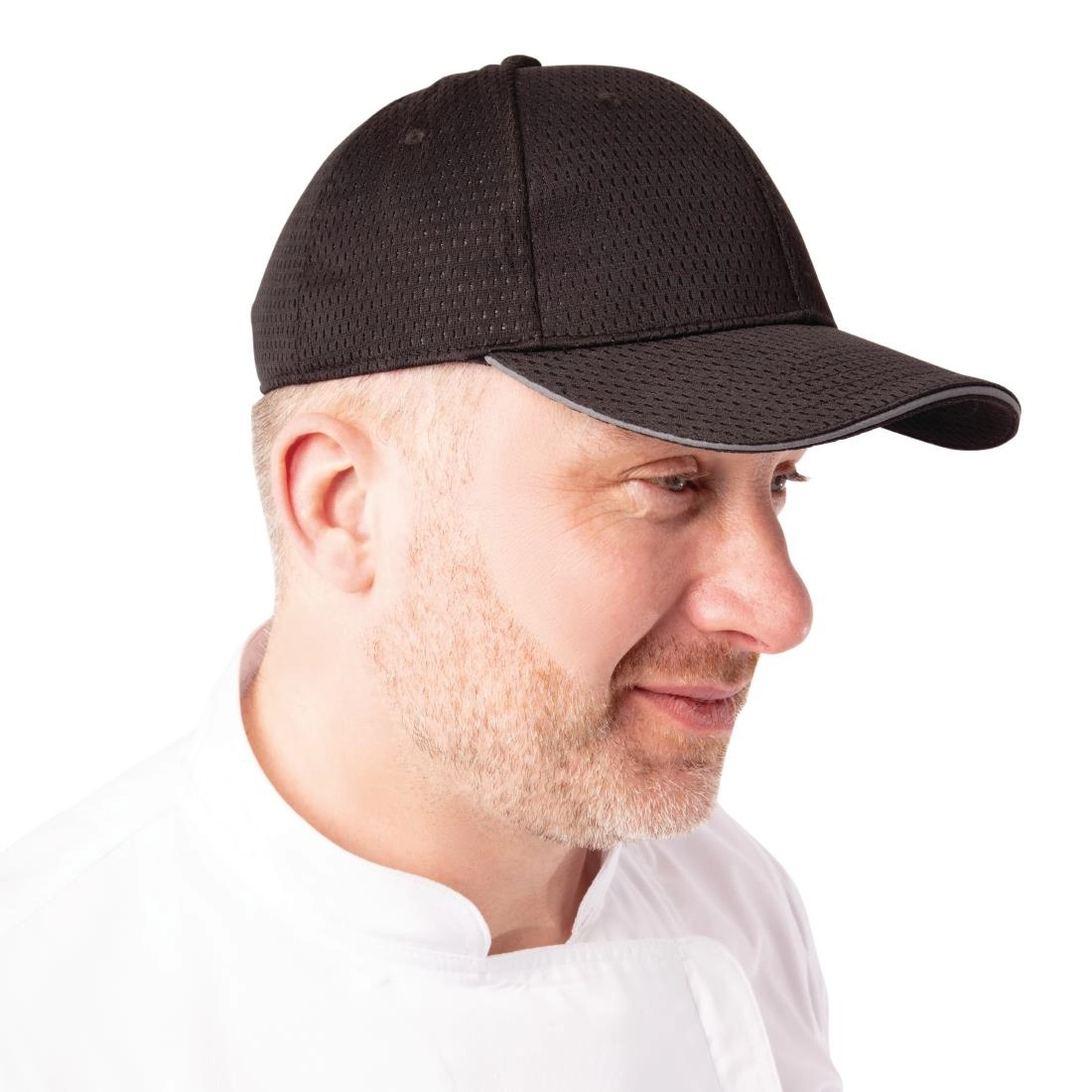 Een Chef Works Cool Vent baseball cap zwart en grijs koop je bij Supplierz BV